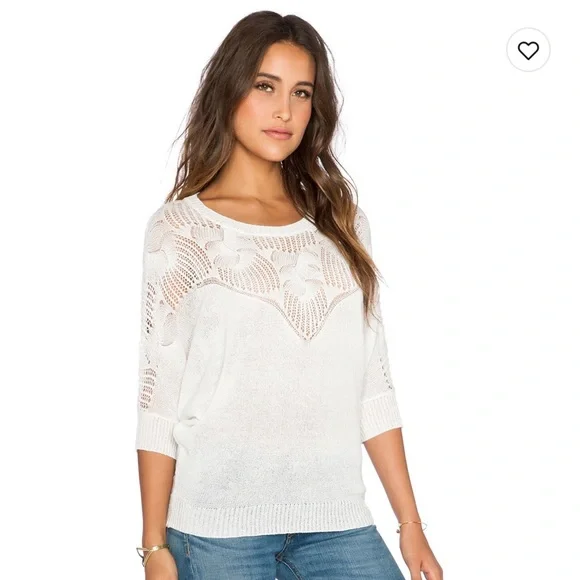 Revolve d.RA Acer sheer 3/4 length sleeve sweater - Picture 2 of 8